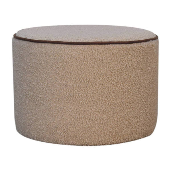 English Elm Serenity Round Upholstered Ottoman Low Profile Footrest for Living Room Accent Seating B182P166618