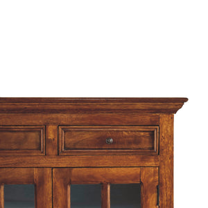 English Elm Large Glazed Sideboard Chestnut Solid Wood 68.9" x 18.9" x 39.4" – Timeless, Functional, Contemporary Storage B182P166690