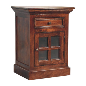 English Elm Cherry Bedside With Glazed Door