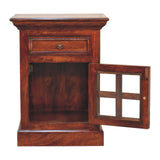 English Elm Cherry Bedside With Glazed Door