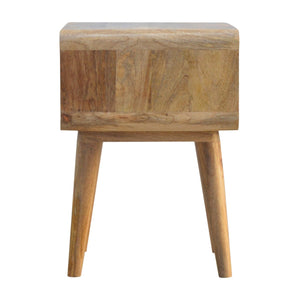 English Elm Solid Wood Curved Open Bedside