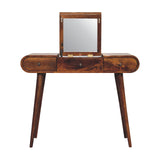 English Elm Chestnut Mirror Dressing Table