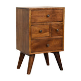 English Elm 4 Drawer Multi Chestnut Bedside