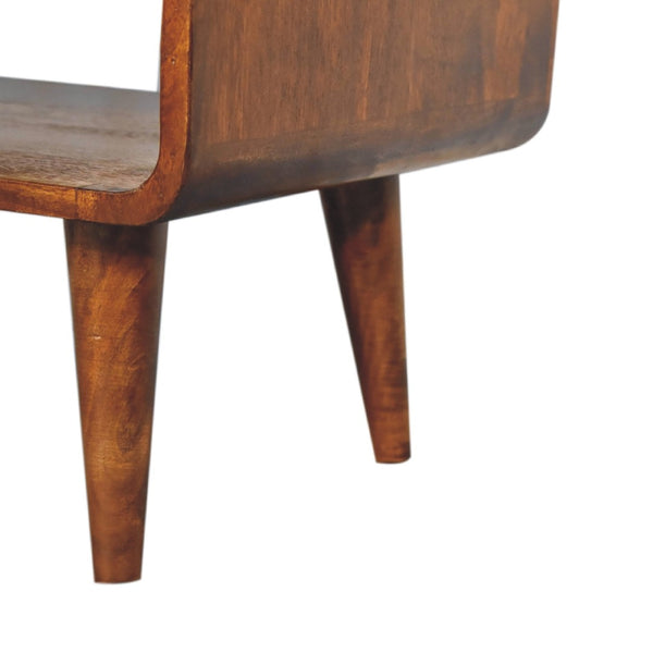 English Elm Solid Wood Chestnut Media Unit - Elegant Mango Wood Design With Open Storage For Modern Spaces B182P280793-GIGA