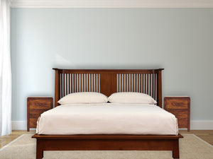 English Elm Naya Three Drawer Nightstand Warm Chestnut Finish Contemporary Bedroom Storage B182P166680