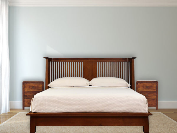 English Elm Naya Three Drawer Nightstand Warm Chestnut Finish Contemporary Bedroom Storage B182P166680