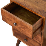 English Elm 4 Drawer Multi Chestnut Bedside