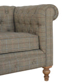 English Elm Multi Tweed 2 Seat Chesterfield