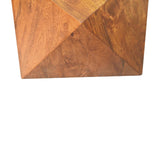 English Elm Chestnut Abstract End Table