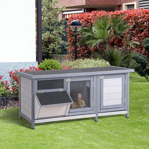 English Elm Pawhut Fir Wood Small Animal Hutch Waterproof Roof Pull Out Trays Indoor Outdoor W2225P166456