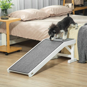 English Elm Pawhut Dog Ramp For Easy Access To Beds & Vehicles, Non-Slip Surface, Durable Pine, 49" X 16" X 14" W2225P166449-GIGA
