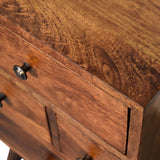 English Elm 4 Drawer Multi Chestnut Bedside