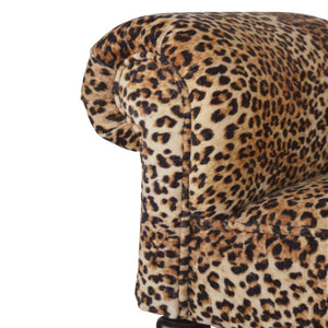 English Elm Leopard Print Velvet Upholstered Bench Bold Animal Pattern Accent Seat for Bedroom B182P166509