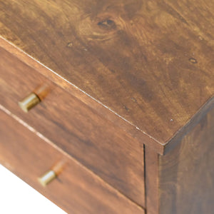 English Elm Chestnut Solid Wood Bedside Table – Timeless Elegance, Compact 17.7" Cube, Versatile Stylish Nightstand B182P166542