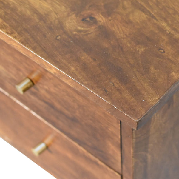 English Elm Chestnut Solid Wood Bedside Table – Timeless Elegance, Compact 17.7" Cube, Versatile Stylish Nightstand B182P166542