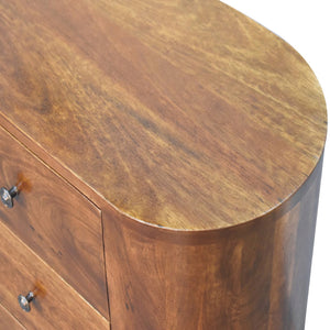 English Elm Mini Chestnut Cabinet - Solid Wood Nightstand, Timeless Chestnut Finish, Compact 27.6x15.7x22.8" Stylish Storage B182P166582