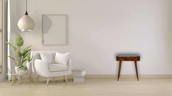 English Elm Albion Console with 1 Drawer and Nordic Legs — Solid Wood Light Brown Accent Table, Timeless Design Chestnut B182P166516