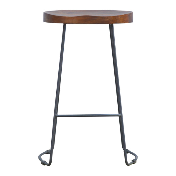 English Elm Industrial Chunky Bar Stool Chestnut Wood Metal 31.5"H Rustic Modern Counter Seat for Cozy Kitchens B182P166563