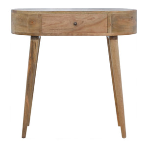 English Elm Albion Console with 1 Drawer and Nordic Legs — Solid Wood Light Brown Accent Table, Timeless Design Oak B182P166504