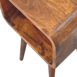 English Elm Solid Wood Mini Chestnut Curved Open Bedside