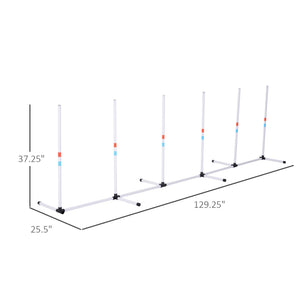 English Elm Pawhut Adjustable Dog Agility Training Set With Weave Poles & Carry Bag For Ultimate Fun & Skill W2225P166454-GIGA