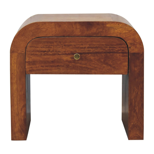 English Elm Darcy Chestnut Bedside Solid Wood Nightstand 21.65x17.72x19.69" – Timeless Chestnut Finish, Stylish Storage B182P166584