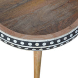 English Elm Solid Wood Small Dotted End Table