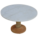 English Elm Cake Stand With Marble Top