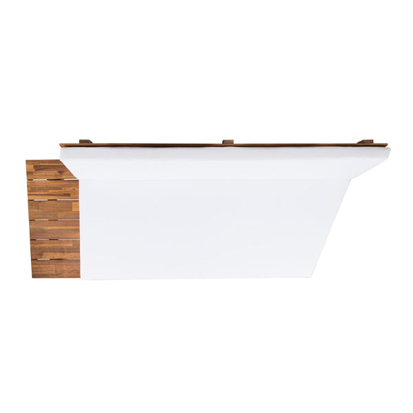 English Elm Hillcrest Solid Acacia Corner Sofa with Built-in Side Table for Outdoor Living 61288.00SBWHI-L-R-TSET