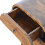 English Elm Chestnut Circular Bedside