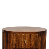 English Elm Stripe Chestnut Bedside