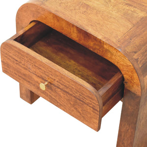 English Elm Darcy Chestnut Bedside Solid Wood Nightstand 21.65x17.72x19.69" – Timeless Chestnut Finish, Stylish Storage B182P166584