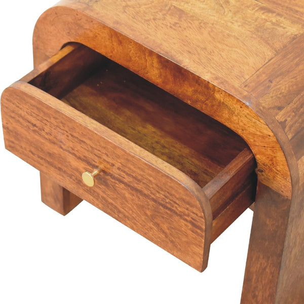 English Elm Darcy Chestnut Bedside Solid Wood Nightstand 21.65x17.72x19.69" – Timeless Chestnut Finish, Stylish Storage B182P166584
