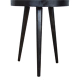 English Elm Carbon Black Rattan End Table