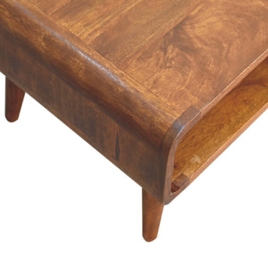 English Elm Solid Wood Chestnut Media Unit - Elegant Mango Wood Design With Open Storage For Modern Spaces B182P280793-GIGA