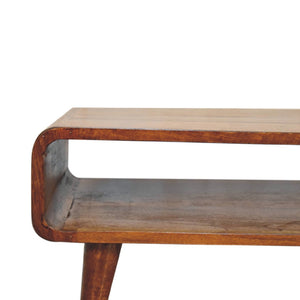 English Elm Solid Wood Chestnut Media Unit - Elegant Mango Wood Design With Open Storage For Modern Spaces B182P280793-GIGA