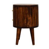 English Elm Stripe Chestnut Bedside