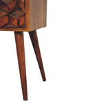 English Elm Mini Chestnut Cube 2 Drawer Bedside