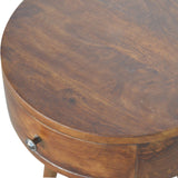 English Elm Nordic Chestnut Circular Bedside