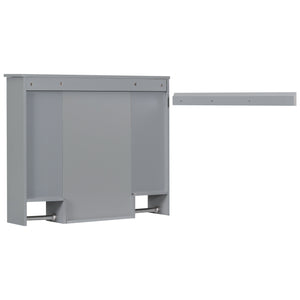 English Elm 35'' Modern Wall-Mounted Medicine Cabinet with Mirror, Ample Storage, Adjustable Shelves & Towel Bar Grey WF317173AAE