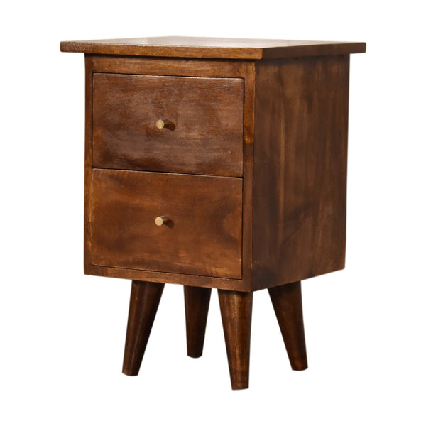 English Elm Chestnut Solid Wood Bedside Table – Timeless Elegance, Compact 17.7" Cube, Versatile Stylish Nightstand B182P166542