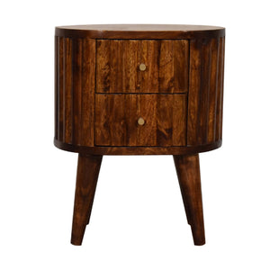 English Elm Stripe Chestnut Bedside