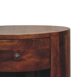 English Elm Cortez Chestnut Nightstand Solid Wood Chestnut Finish — Timeless, Compact 19.7" Square Accent Table B182P166598
