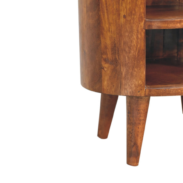 English Elm Cortez Chestnut Nightstand Solid Wood Chestnut Finish — Timeless, Compact 19.7" Square Accent Table B182P166598