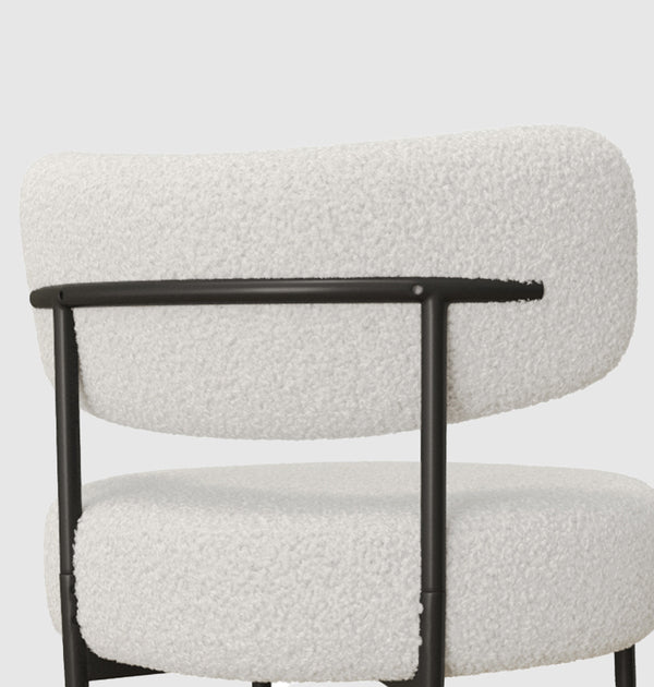 English Elm 51.2'' Modern Dining Table Set With Glass Top & 4 Plush White Teddy Velvet Chairs For Stylish Spaces W2189S00264