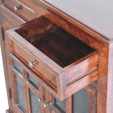 English Elm Cherry Glazed Cabinet