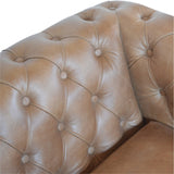 English Elm Buffalo Leather Chesterfield