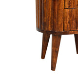 English Elm Stripe Chestnut Bedside