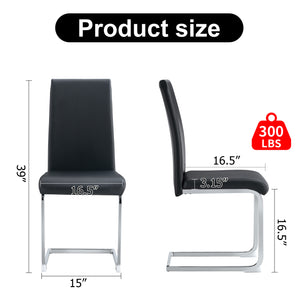 English Elm Modern PU Faux Leather Dining Chair Set – Sleek High-Back Upholstered Side Chairs for Kitchen, Office, Patio, Vanity (4) Black W1151P145210