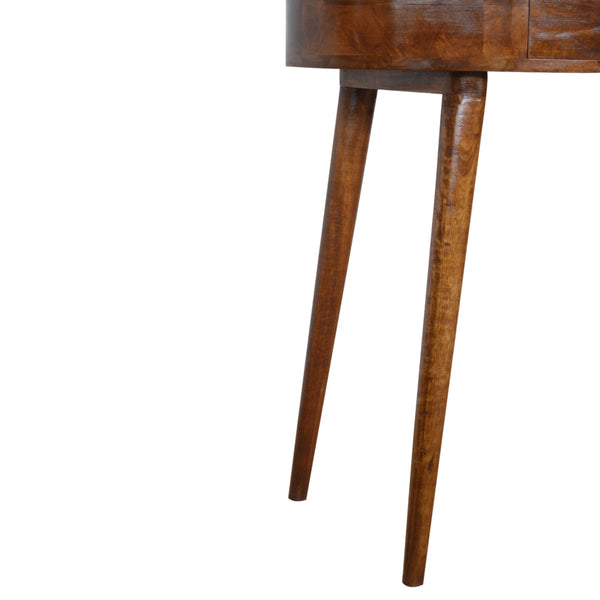 English Elm Albion Console with 1 Drawer and Nordic Legs — Solid Wood Light Brown Accent Table, Timeless Design Chestnut B182P166516